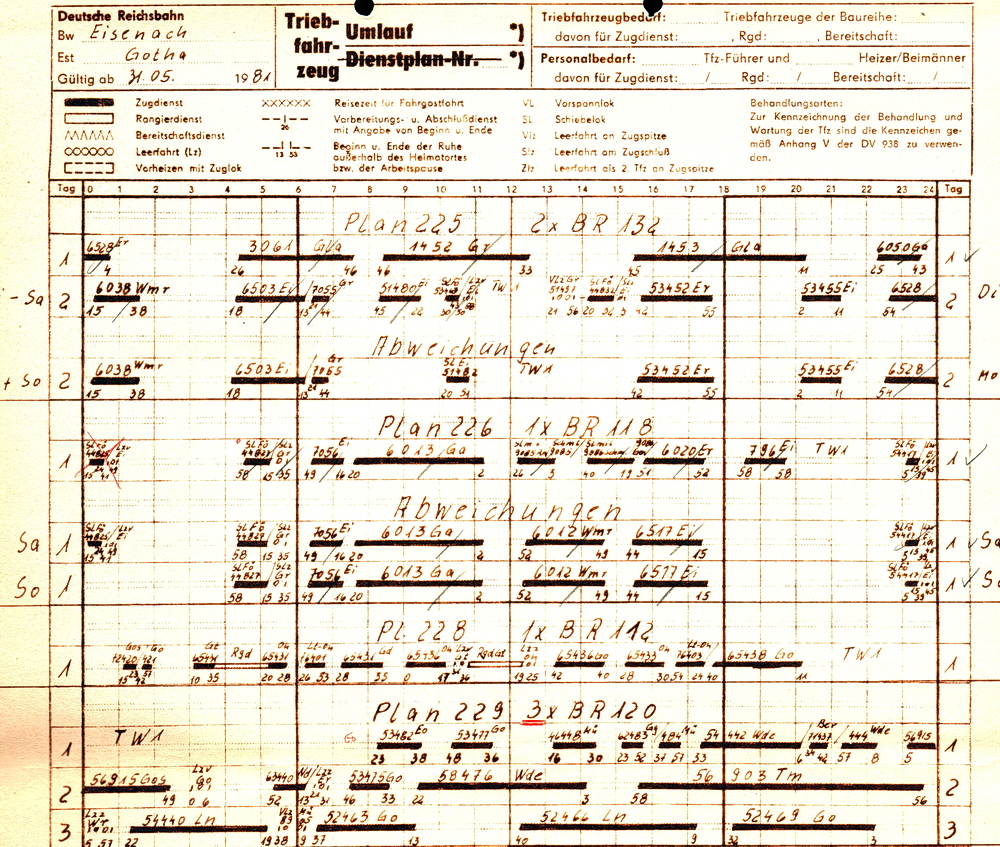 Dienstplan 226 Gotha